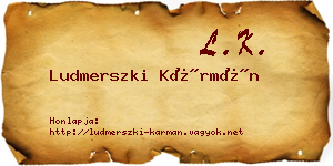 Ludmerszki Kármán névjegykártya
